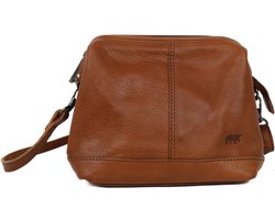 Bear Design Sjanne Leren Schoudertasje met Beugel - Cognac