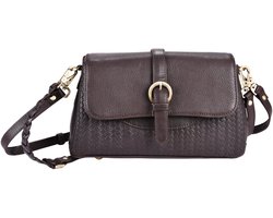 Beocca - Dames schoudertas - Lua - plantaardig gelooid leer - Bruin - YKK ritssluiting