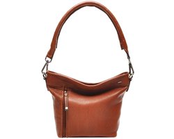 Berba Medium Schoudertas Dames - Leer - Lucca - Cognac