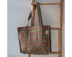 Blockprint schoudertas Indian green