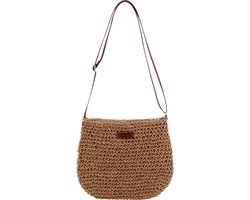 Boho Ibiza Crossbody Tas met Rits – Rieten look Handtas voor Dames – Retro Schoudertas klein voor Zomer, Strand, School & Vakantie – Verstelbare Riem – Perfect voor Festival, Reizen & Dagjes Uit – Schoudertassen voor Vrouwen – Handtas – Cowboysbag