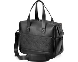 Brisby Venezia Slijtvaste Weekendtas - Schoudertas - Reistas - Handbagage - incl. ophanghaken - PU Leer - Zwart