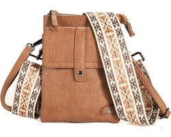 Camel telefoon- en schoudertasje Tyler OLT13427- festival tasje- dames- moederdag- cadeau- valentijn- kerst- sinterklaas- trendy