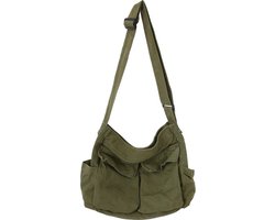 Canvas schoudertas - Unisex Schoudertas - Schoudertas - Messenger Bag - Vintage - Groen - 34*15*40cm - Canvas