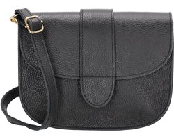 Charm London Anna Crossbody Schoudertas - Leren Dames Tas - Zwart