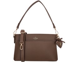 Charm London Cambridge Schoudertas - Crossbody - Tas - Schouderband - Dames Tas - Mokka