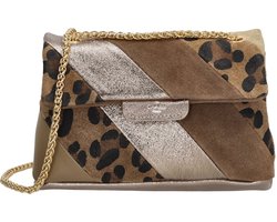 Charm London Elisa Crossbody Schoudertas Avondtasje - Leren Dames Tas - Luipaard