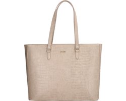 Charm London Midwood Hand & Schoudertas Shopper 15,6 inch Laptopvak Ideale School Werk Business Tas - Tote Bag - Dames Tas - Lichttaupe.