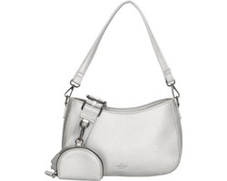 Charm London Schoudertas New York - Met Etui - Dames Tas met Korte en Lange Schouderband - - Dames Tas - Zilver