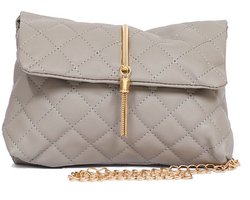 Cross Schoudertas - Grijs | Kunstleer / Gewatteerd | 22,5 x 16,5 x 3 cm