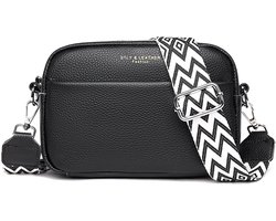 crossbody bag - breed - schoudertas - dames - zwart