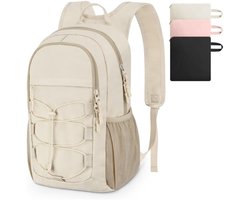 Dames en heren trekking rugzak 15 liter lichtgewicht in te pakken opvouwbare rugzak, kleine rugzak, meter wit