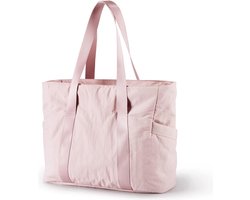 Dames Handtassen - Dames Tas Shopper Met Rits - Grote Schoudertas / Handtas Dames - Schooltas - Schoudertas - Laptoptas - Dames Tas - Handtas - Shopper - Weekendtas - Boodschappentas - Strandtas - Yoga / Geschiktheid / Reis - Roze