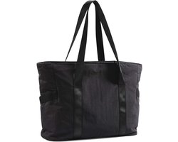 Dames Handtassen -Dames Tas Shopper Met Rits - Grote schoudertas - Laptoptas met laptopvak - Shopper met rits voor dames - Werktas - Strandtas - Weekendtas - Tote bag voor yoga, dagelijks gebruik of sportschool - Zwart