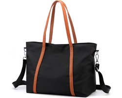 Dames Handtassen - Dames Tas Shopper Met Rits - Schoudertas - Schooltas - Handtas - Shopper - Boodschappentas - Laptoptas - Weekendtas - Strandtas - Tote Bag - Werktas - Afneembare Schouderband - Geschikt Voor Een 15,6 Inch Laptop - Cadeau - Zwart