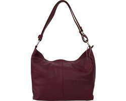 Dames lederen handtas schoudertas hobo tas GL005 Bordeaux