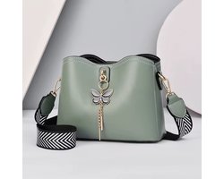Dames Schoudertas – Lichtgewicht Crossbody Tas met Vlinder Hanger – Modieuze Kleine Handtas – Groen
