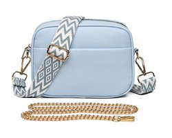 Dames Schoudertas - Telefoontas - Trendy Damestas – Bag Strap – Crossbody Tas - Stoffen schouderband/metalen schouderband - Schoudertas Veel Vakken - Crossbody Tas - Crossbodytas - 22x16x10cm