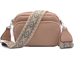 Dames Schoudertas Zalm Roze – Trendy Damestas – Bag Strap – Crossbody Tas - Leuke Schoudertas - Kleine Dames Schoudertasje