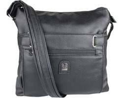 Dames Schoudertas Zwart - Veel Vakken - Kleine Damestas - 8 Vakken - Dames Handtas