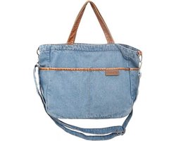 Denim Schoudertas - Lichtblauw | 36 x 33 x 18 cm | Spijkerstof / Katoen | Fashion Favorite