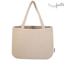 Design by Finity - Shopper - Schoudertas - Mommy Tas - Luiertas - Tote bag - Verzorgingstas - Teddy soft - Trendy tas - Beige