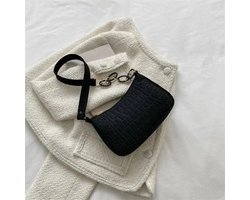 Elegante Zwart Vilten Handtas met een Luxe uitstraling – Stijlvol, Trendy & Ruim