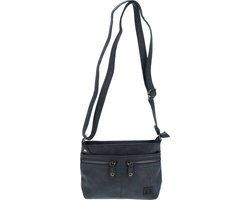 Enrico Benetti Crossbodytas voor Dames | Imitatieleer - 25x17x7cm - Navy | Ideaal Crossbodytas voor Reizen & Dagelijks Gebruik | Handtas met Ritssluiting, 5 Vakken & Verstelbare Schouderband