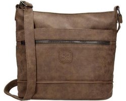 Enrico Benetti Toulouse Omhang Schoudertas Bruin Ritsvakken Trendy Tas