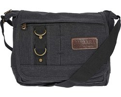 Fana Bags - Canvas schoudertas zwart - Kleine schoudertas dames / heren - Schouder tas klein canvas
