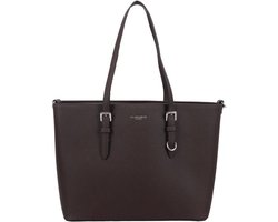 Flora & Co Grote Shopper / Schoudertas - Dames - Saffiano - Nora - Donker Bruin