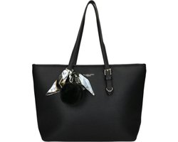 Flora & Co Grote Smalle Zachte Schoudertas / Handtas Dames - Luna - Zwart