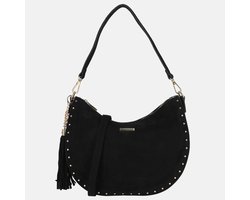 Flora & Co schoudertas studs suedine noir
