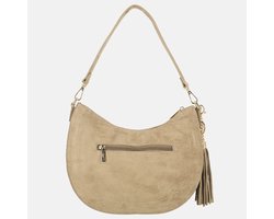 Flora & Co schoudertas studs suedine taupe