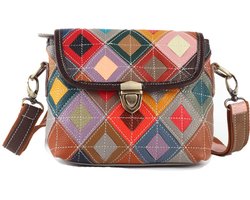 Giuliano lederen schoudertas Brenda - Multikleur - Uniek patroon - Dames