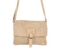 Giuliano Suede schoudertas Ismay - Suede - Dames - Made in Italy - Taupe