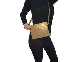 Glitter schoudertas - goud - Feest/ festival/ carnaval - Toppers 2025