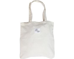 GoDaily - Dames - Schoudertas - Handtas - Bag - Ribstof - Canvas - Katoenen Tas - Tote - Gebroken wit