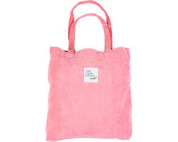 GoDaily - Dames - Schoudertas - Handtas - Bag - Ribstof - Canvas - Katoenen Tas - Tote - Roze