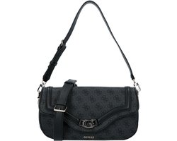 GUESS schoudertas Dea Flap Shoulder Bag Coal Logo donkergrijs