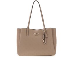 GUESS schoudertas laptoptas met laptopvak Anise Multi Compartment Tote Dark Taupe Logo