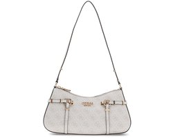 GUESS schoudertas Leona Logo Shoulder Bag Bone Logo crème