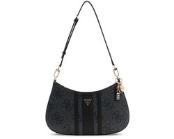 GUESS schoudertas Noelle II Top Zip Shoulder Bag Coal Logo donkergrijs
