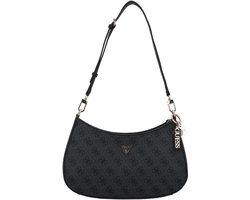 GUESS schoudertas Noelle II Top Zipper Shoulder Bag Coal Logo donkergrijs