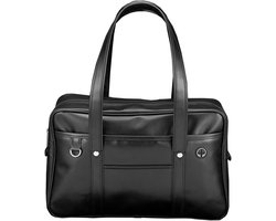 Handtas - Schooltas - Rugtas - Tas - Japanse Schooltas Grote Capaciteit PU-Lederen - met Meervoudige Zakken en Ritssluiting - SchoolHandtas met Hoofdtelefoon-Draadgat - Draagbare Schoudertas - Zwart