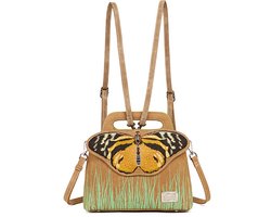Hi-di-hi Rugzak/Schoudertas Madame Butterfly Cognac/Oranje
