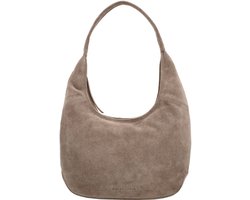 Hide & Stitches Brazos Schoudertas - Buidel - Hobo - Tas - Suede - Leer - Shopper - Leren Dames Tas - Taupe