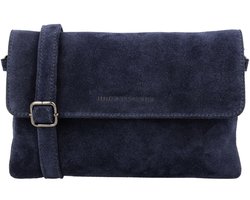 Hide & Stitches Brazos Schoudertas - Clutch - Crossbody - Suede - Leer - Leren Dames Tas - Blauw