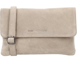 Hide & Stitches Brazos Schoudertas - Clutch - Crossbody - Suede - Leer - Leren Dames Tas - Zand