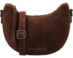 Hide & Stitches Brazos Schoudertas - Crossbody - Tas - Leer - Leren Dames Tas - Donkerbruin.